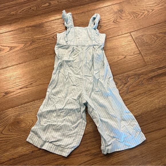 Carters Girls Blue & White Stripe Tank Top Jumpsuit - Picture 1 of 3